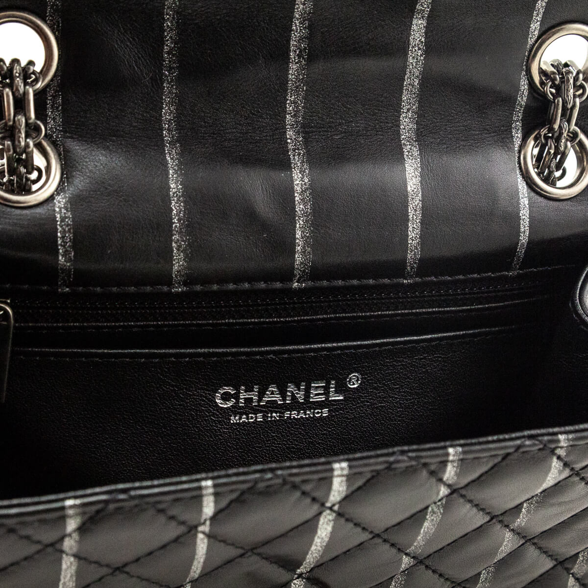 Chanel Black Striped Quilted Lambskin Mini Reissue Flap Bag - Love that Bag etc - Preowned Authentic Designer Handbags & Preloved Fashions
