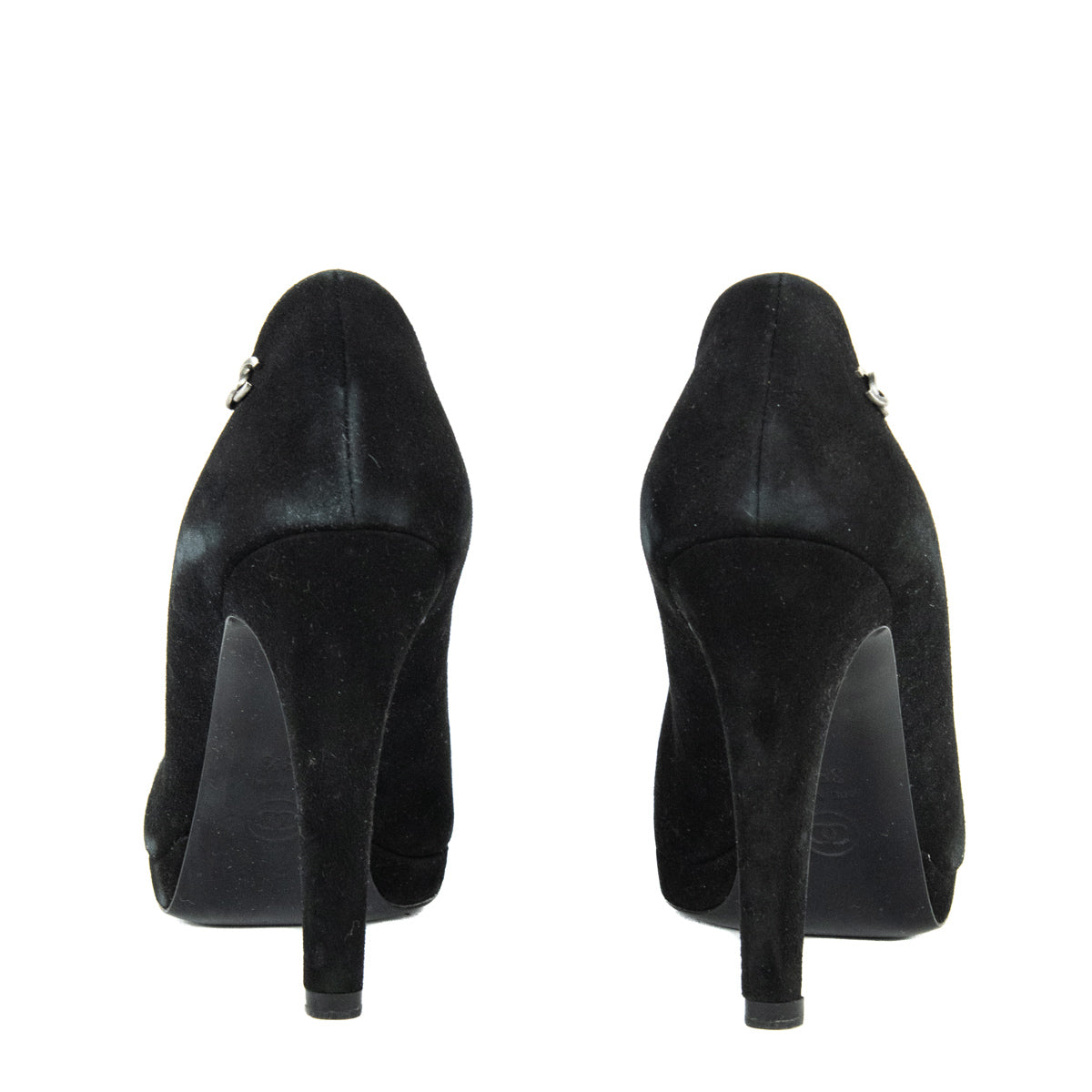 Chanel Black Suede Cap Toe Pumps Size 8.5 | EU 38.5 - Love that Bag etc - Preowned Authentic Designer Handbags & Preloved Fashions