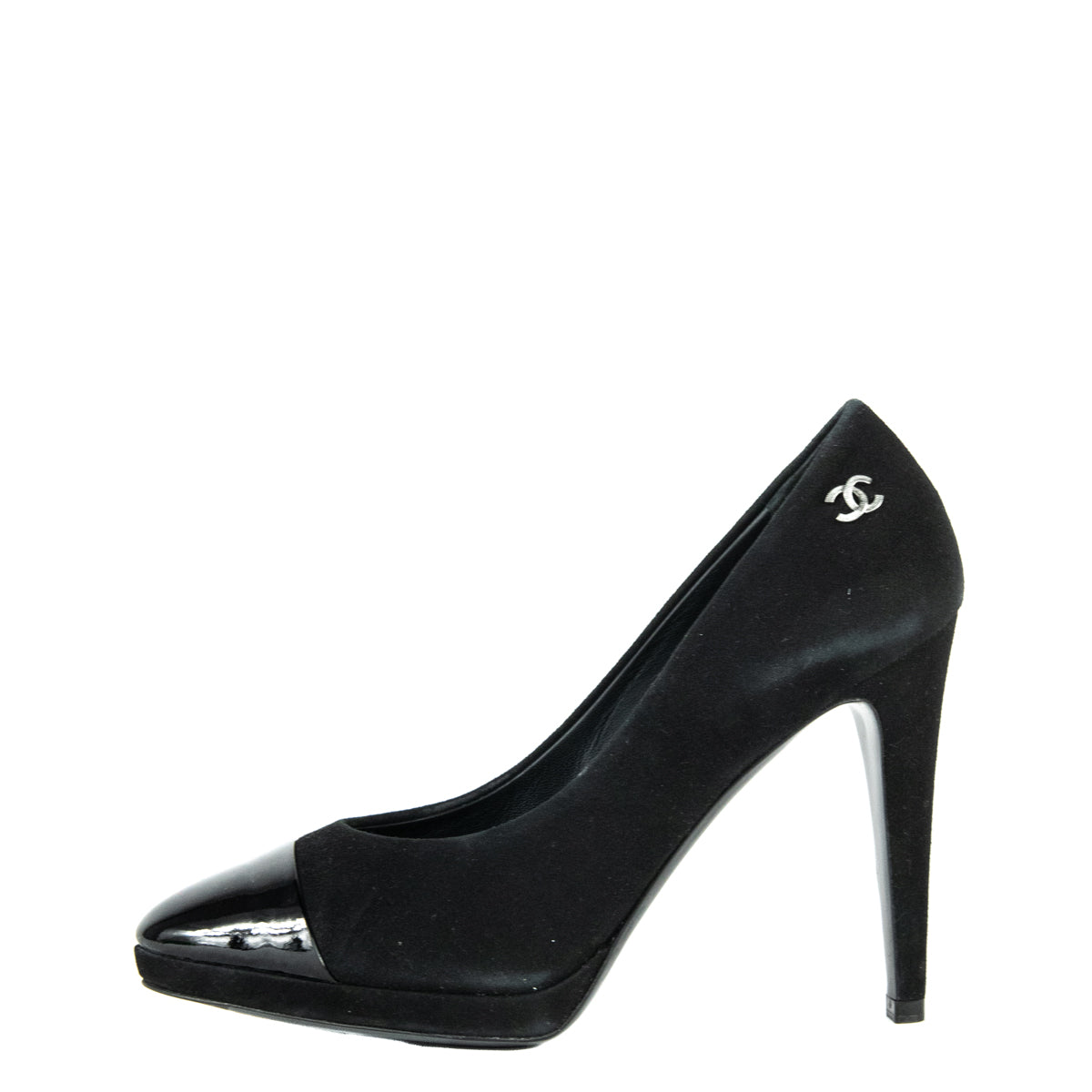 Chanel Black Suede Cap Toe Pumps Size 8.5 | EU 38.5 - Love that Bag etc - Preowned Authentic Designer Handbags & Preloved Fashions