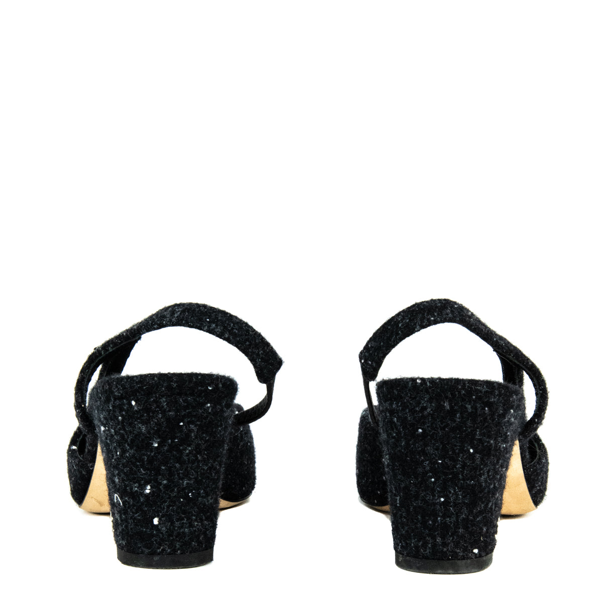 Chanel Black Tweed Slingback Pumps Size US 6 | EU 36 - Love that Bag etc - Preowned Authentic Designer Handbags & Preloved Fashions