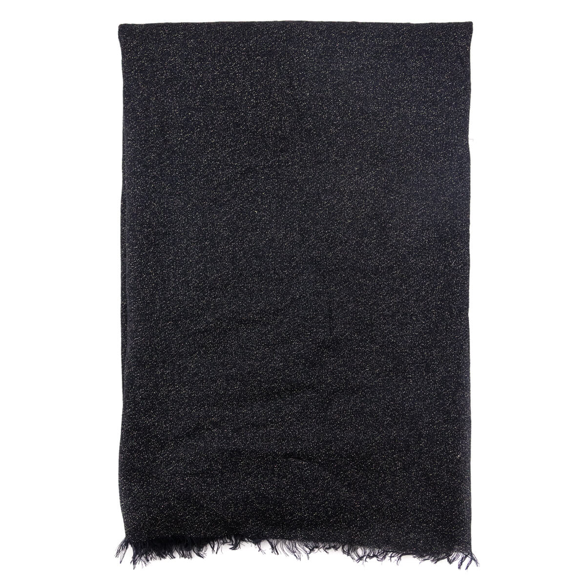 Chanel Black & Gold Cashmere Blend CC Scarf