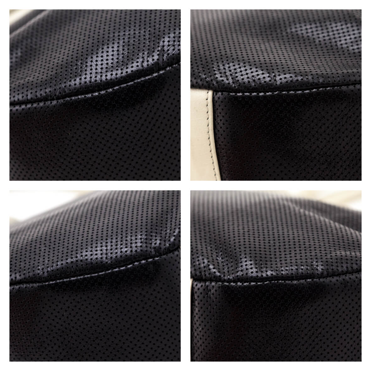 Chanel Black & White Perforated Bow Frame Bag - Love that Bag etc - Preowned Authentic Designer Handbags & Preloved Fashions