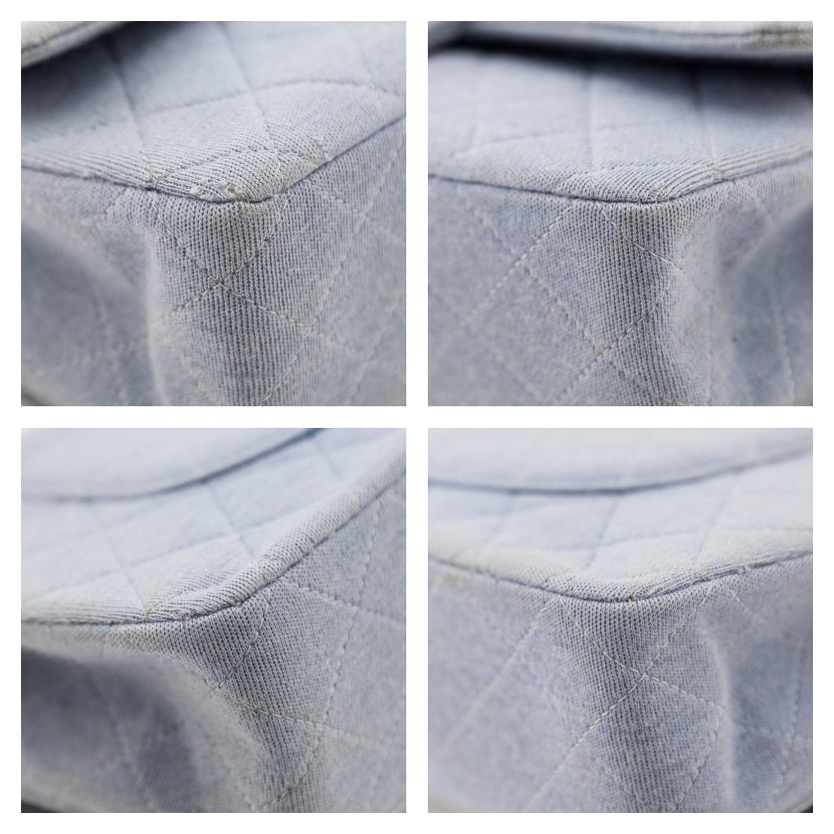 Chanel Blue Jersey Quilted Medium Double Flap - Love that Bag etc - Preowned Authentic Designer Handbags & Preloved Fashions