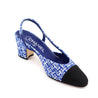 Chanel Blue & White Tweed CC Slingback Pumps Size US 6 | IT 36 - Love that Bag etc - Preowned Authentic Designer Handbags & Preloved Fashions