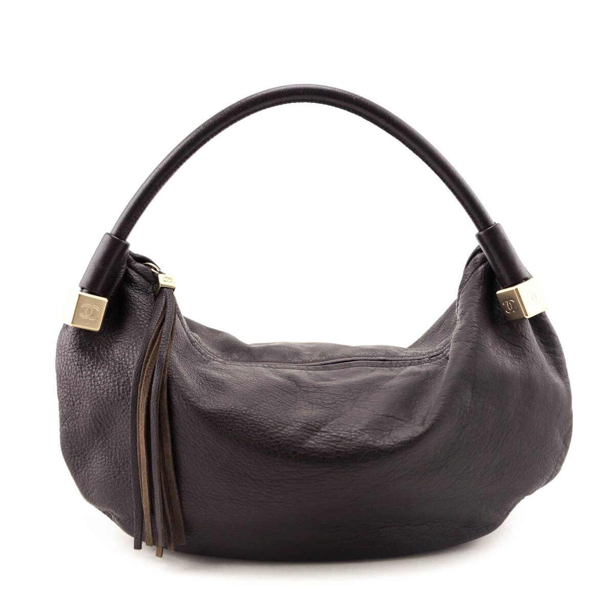 Chanel Brown Calfskin CC Dice Hobo Bag - Love that Bag etc - Preowned Authentic Designer Handbags & Preloved Fashions