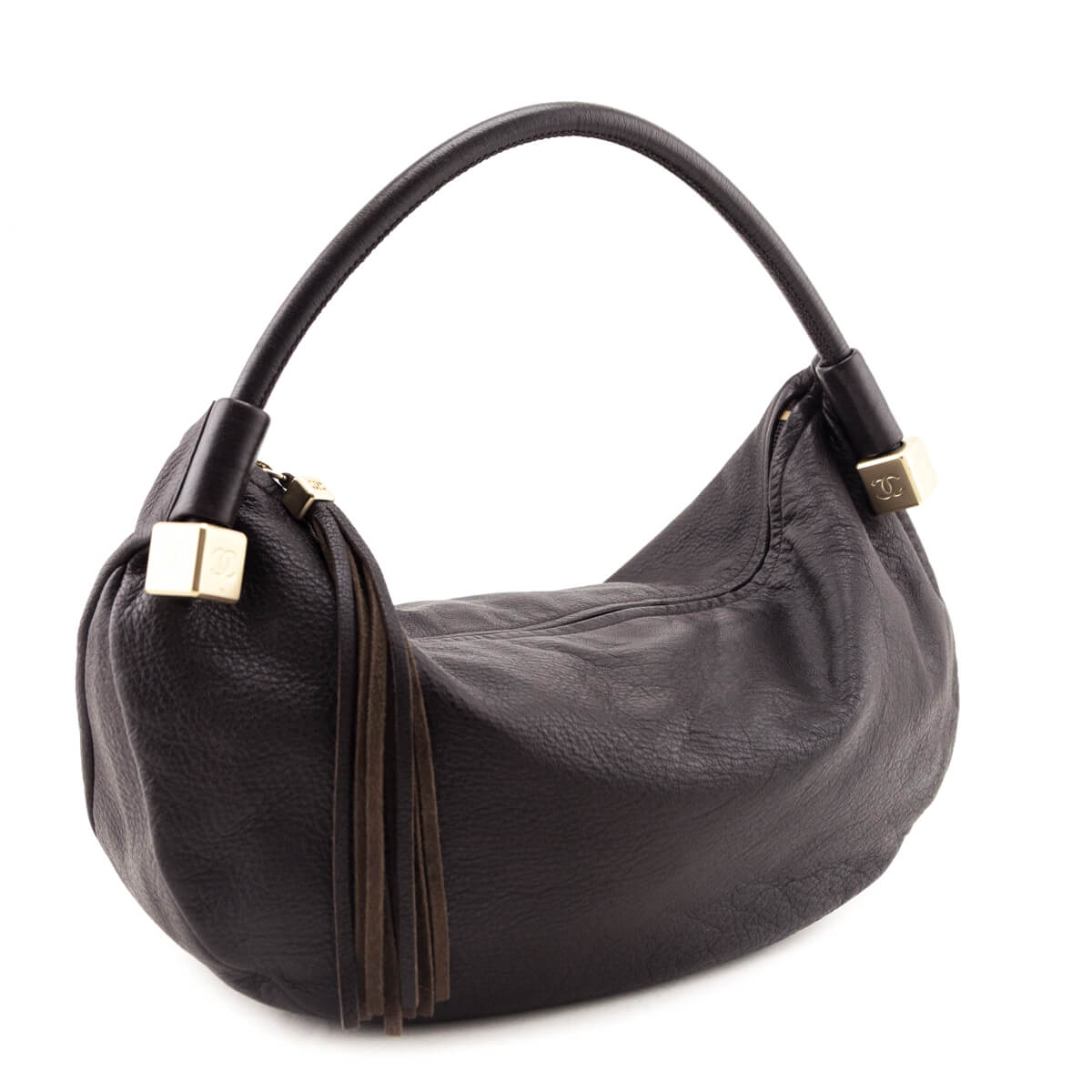 Chanel Brown Calfskin CC Dice Hobo Bag - Love that Bag etc - Preowned Authentic Designer Handbags & Preloved Fashions