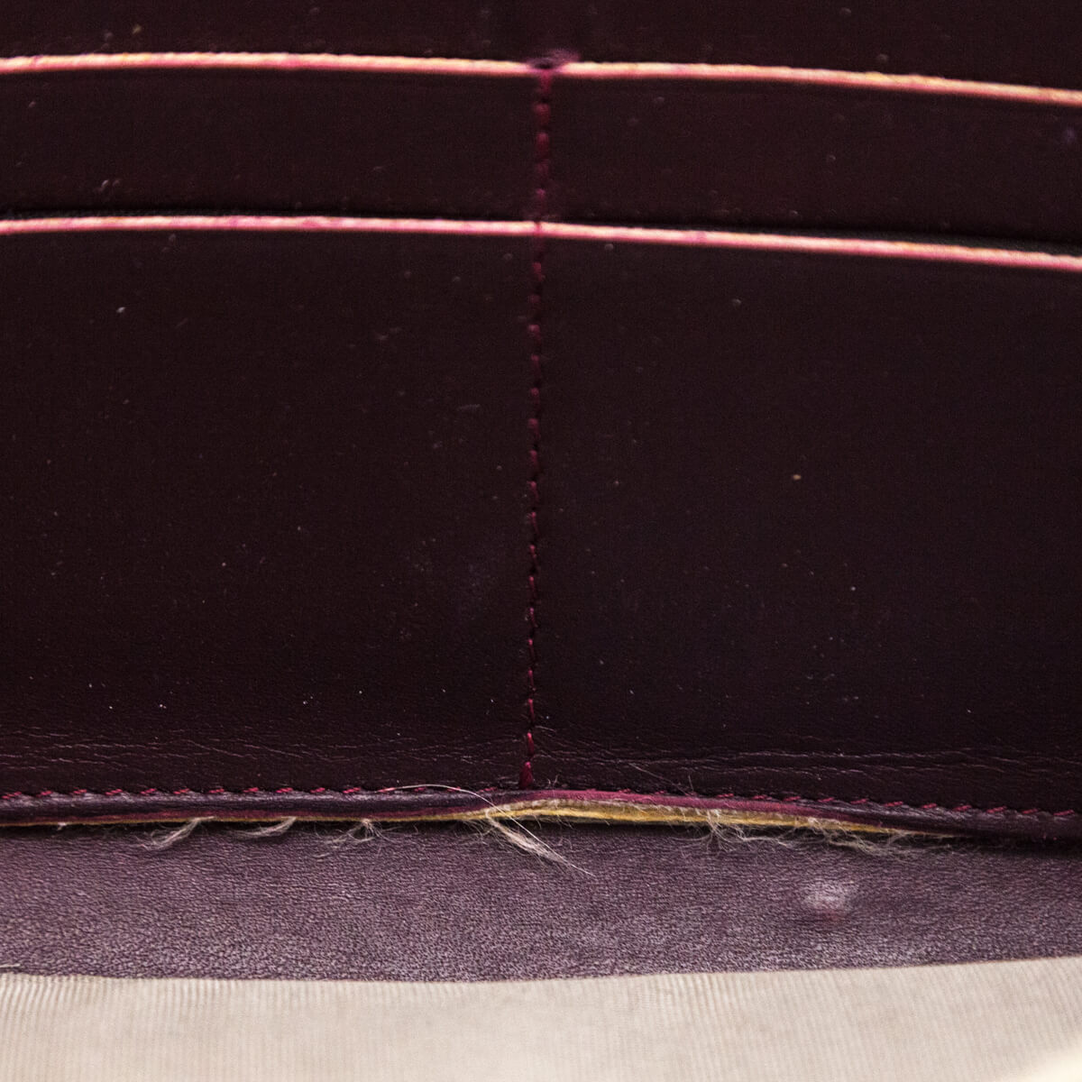 Chanel Burgundy Patent Quilted CC Large Zip Around Wallet