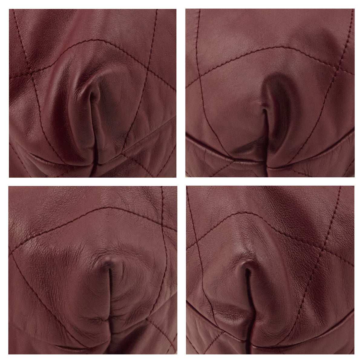 Chanel Burgundy Shiny Calfskin Quilted Small Chanel 22 Hobo