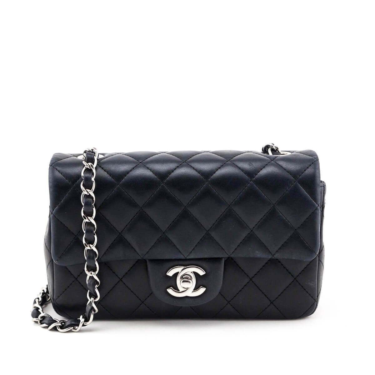 Chanel Black Lambskin Quilted Mini Rectangular Flap - Love that Bag etc - Preowned Authentic Designer Handbags & Preloved Fashions