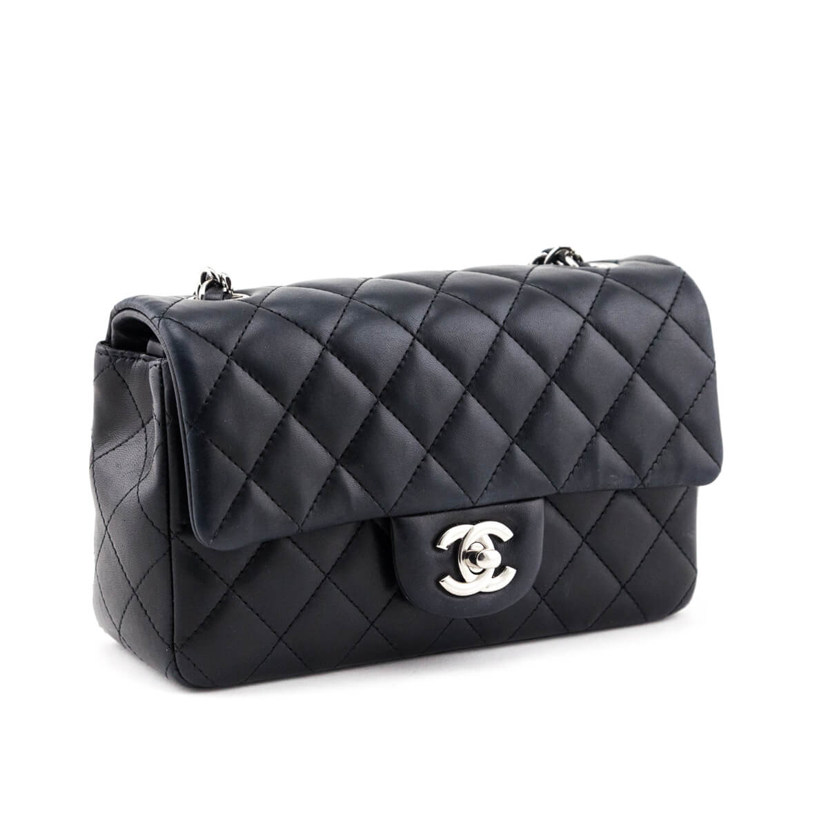 Chanel Black Lambskin Quilted Mini Rectangular Flap - Love that Bag etc - Preowned Authentic Designer Handbags & Preloved Fashions