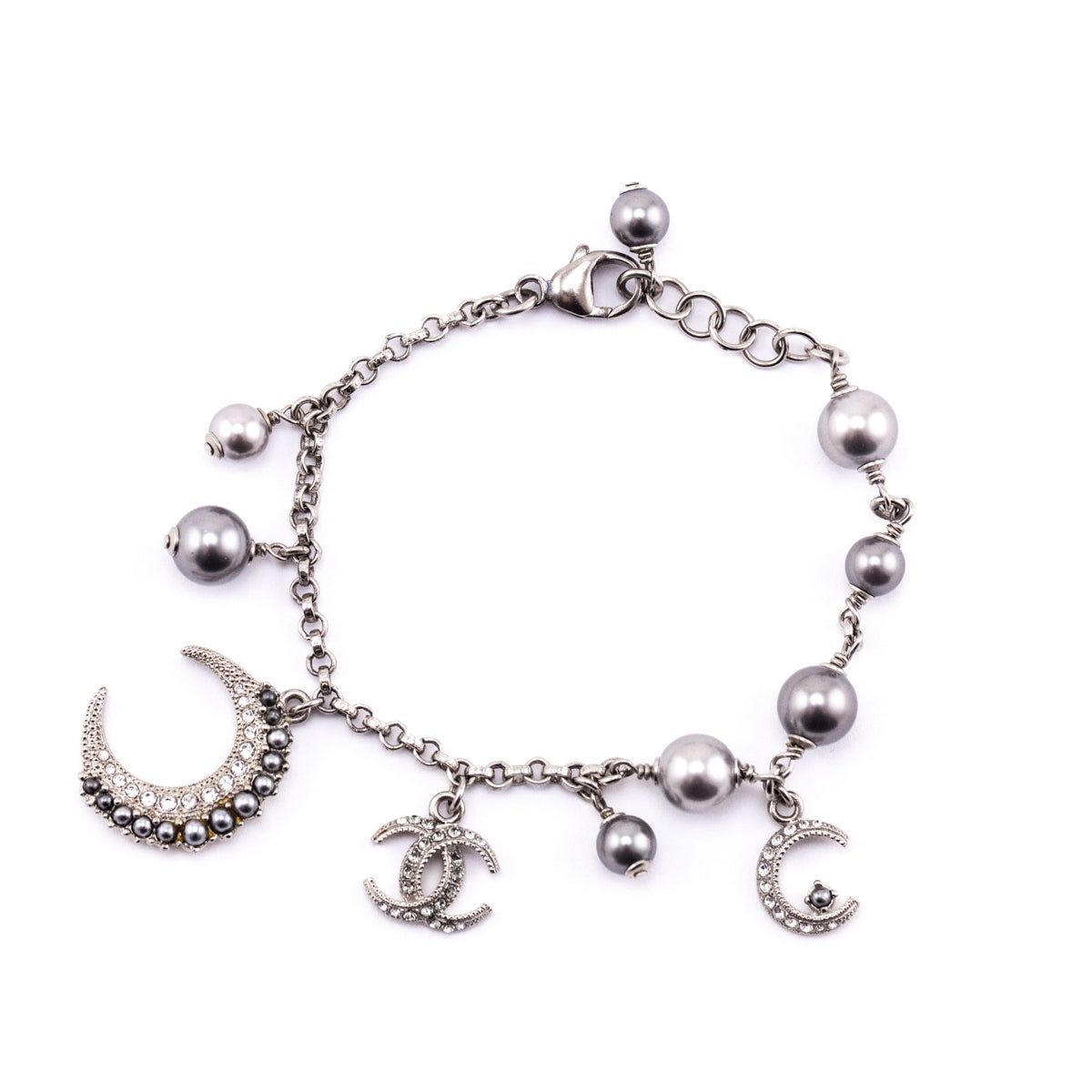 Chanel Faux Pearl Crystal CC Moon 2015 Bracelet - Love that Bag etc - Preowned Authentic Designer Handbags & Preloved Fashions
