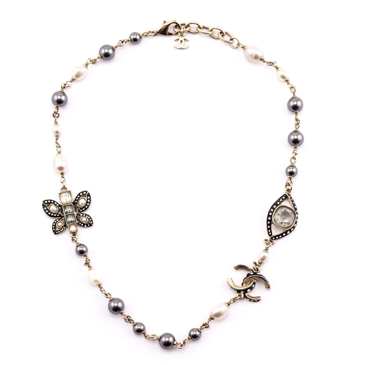 Chanel Faux Pearl & Crystal Butterfly CC 2016 Necklace - Love that Bag etc - Preowned Authentic Designer Handbags & Preloved Fashions