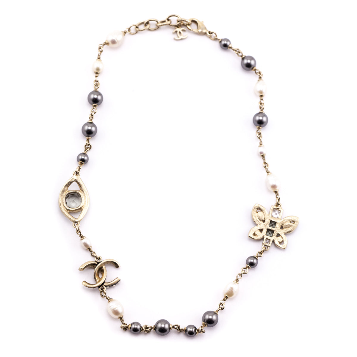Chanel Faux Pearl & Crystal Butterfly CC 2016 Necklace - Love that Bag etc - Preowned Authentic Designer Handbags & Preloved Fashions