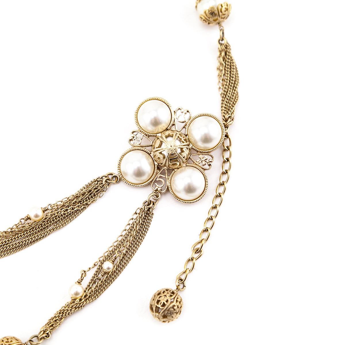 Chanel Gold Faux Pearl Multi-Chain 2006 Belt / Necklace