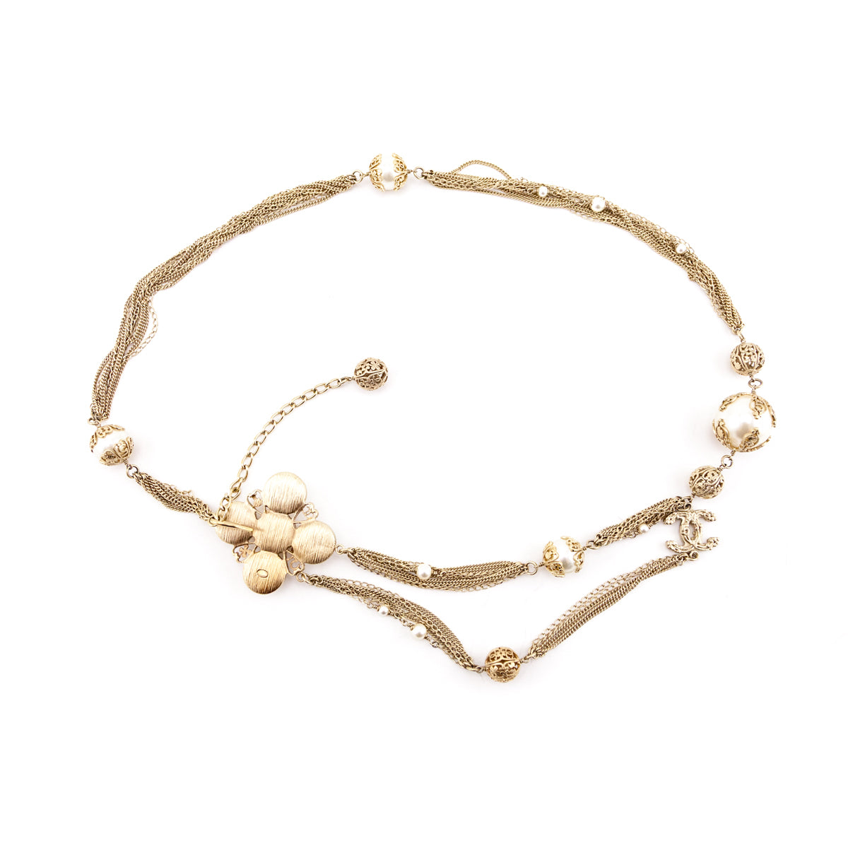 Chanel Gold Faux Pearl Multi-Chain 2006 Belt / Necklace