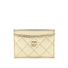 Chanel Gold Metallic Crinkled Quilted Card Holder - Love that Bag etc - Preowned Authentic Designer Handbags & Preloved Fashions