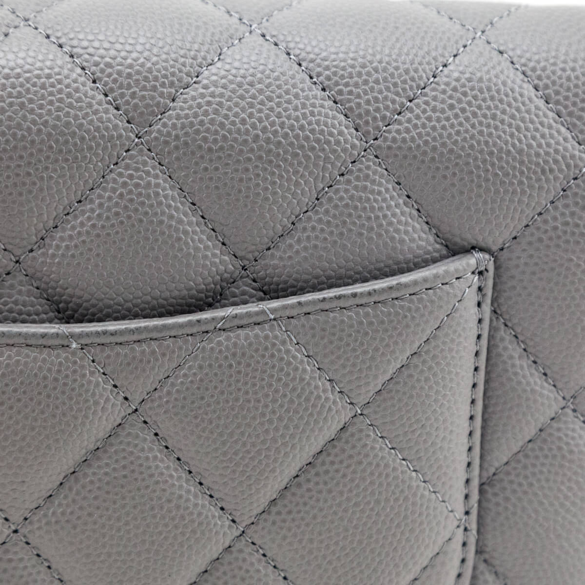 Chanel Gray Caviar Quilted Wallet on Chain WOC