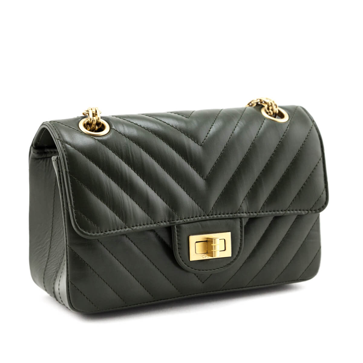 Chanel Green Quilted Aged Calfskin Chevron Mini Reissue Flap Bag - Love that Bag etc - Preowned Authentic Designer Handbags & Preloved Fashions