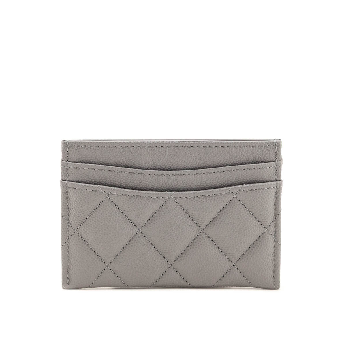 Chanel Grey Caviar Quilted Card Holder - Love that Bag etc - Preowned Authentic Designer Handbags & Preloved Fashions