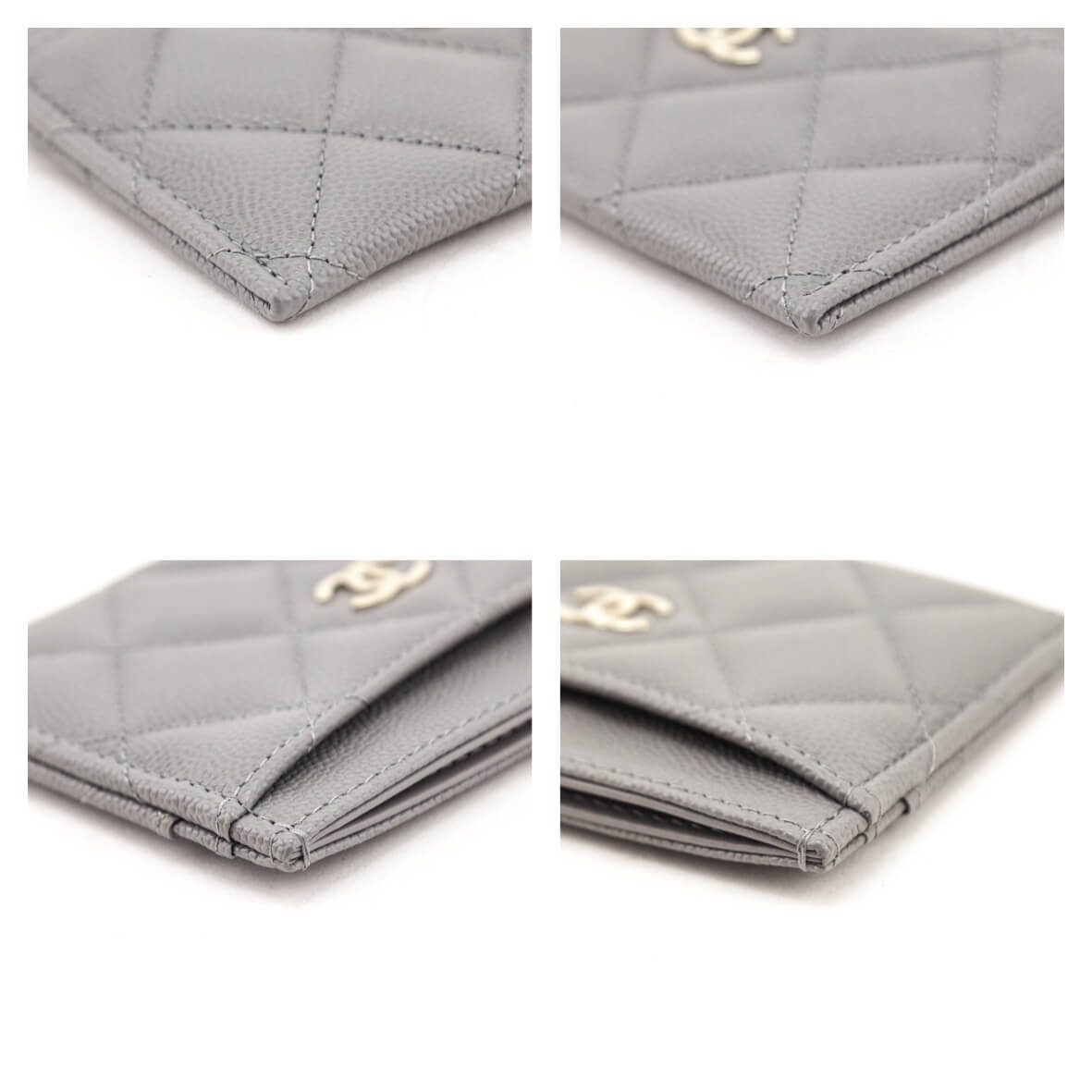 Chanel Grey Caviar Quilted Card Holder - Love that Bag etc - Preowned Authentic Designer Handbags & Preloved Fashions