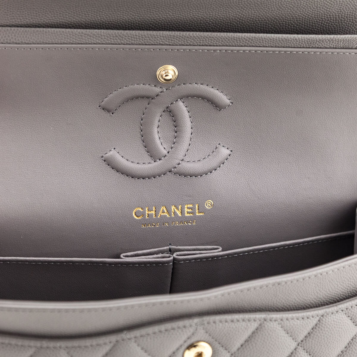 Chanel Grey Caviar Quilted Small Double Flap Bag - Love that Bag etc - Preowned Authentic Designer Handbags & Preloved Fashions