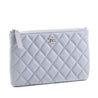 Chanel Ice Blue Gray Caviar Quilted Small Pouch - Love that Bag etc - Preowned Authentic Designer Handbags & Preloved Fashions