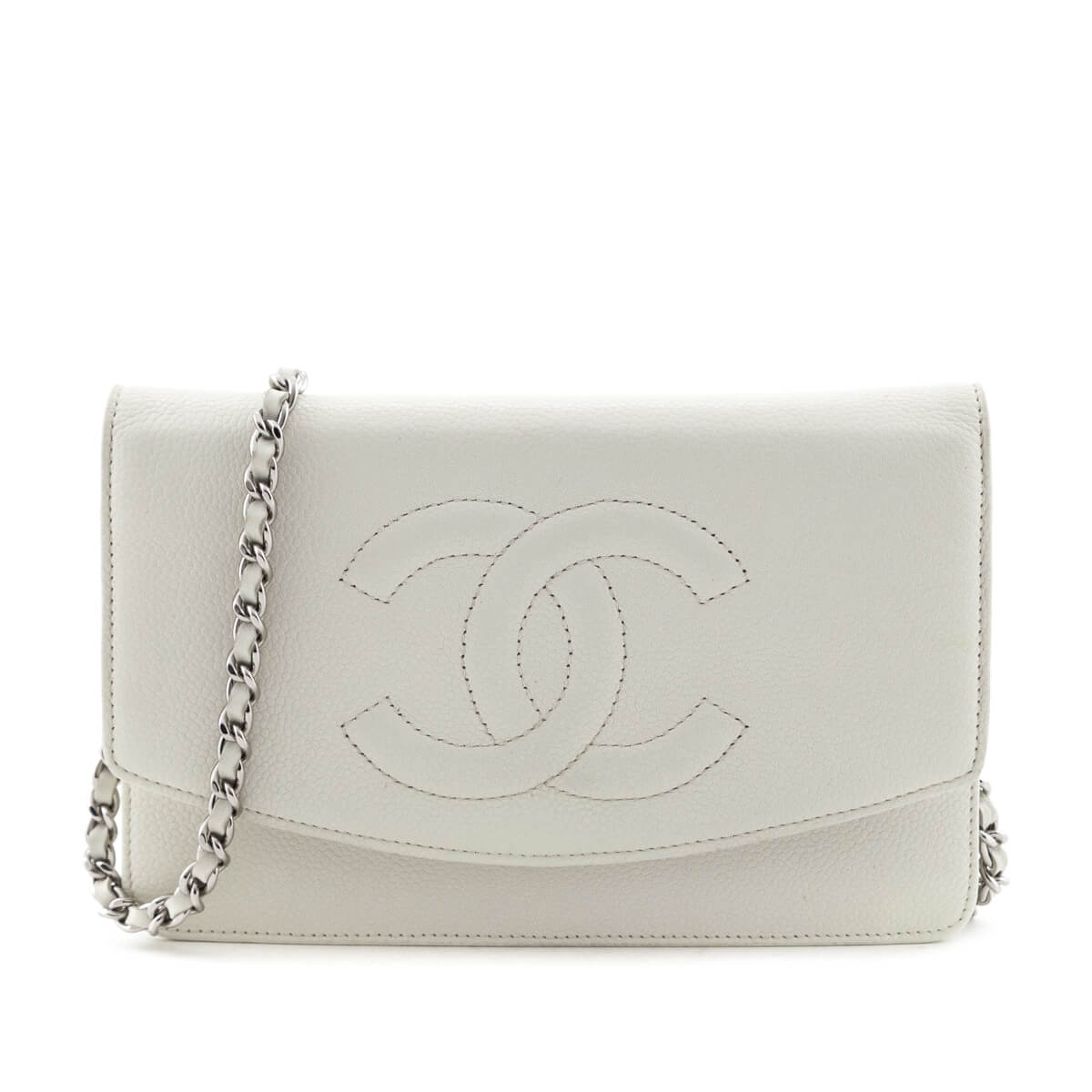 Chanel Ivory Caviar Timeless CC Wallet On Chain - Love that Bag etc - Preowned Authentic Designer Handbags & Preloved Fashions