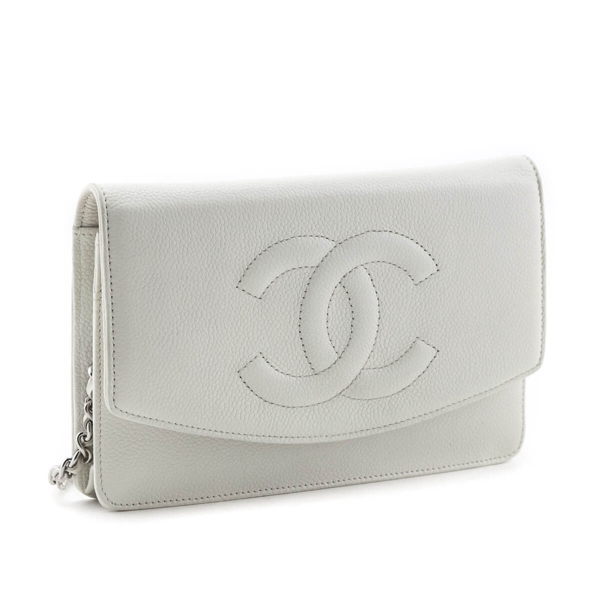 Chanel Ivory Caviar Timeless CC Wallet On Chain - Love that Bag etc - Preowned Authentic Designer Handbags & Preloved Fashions