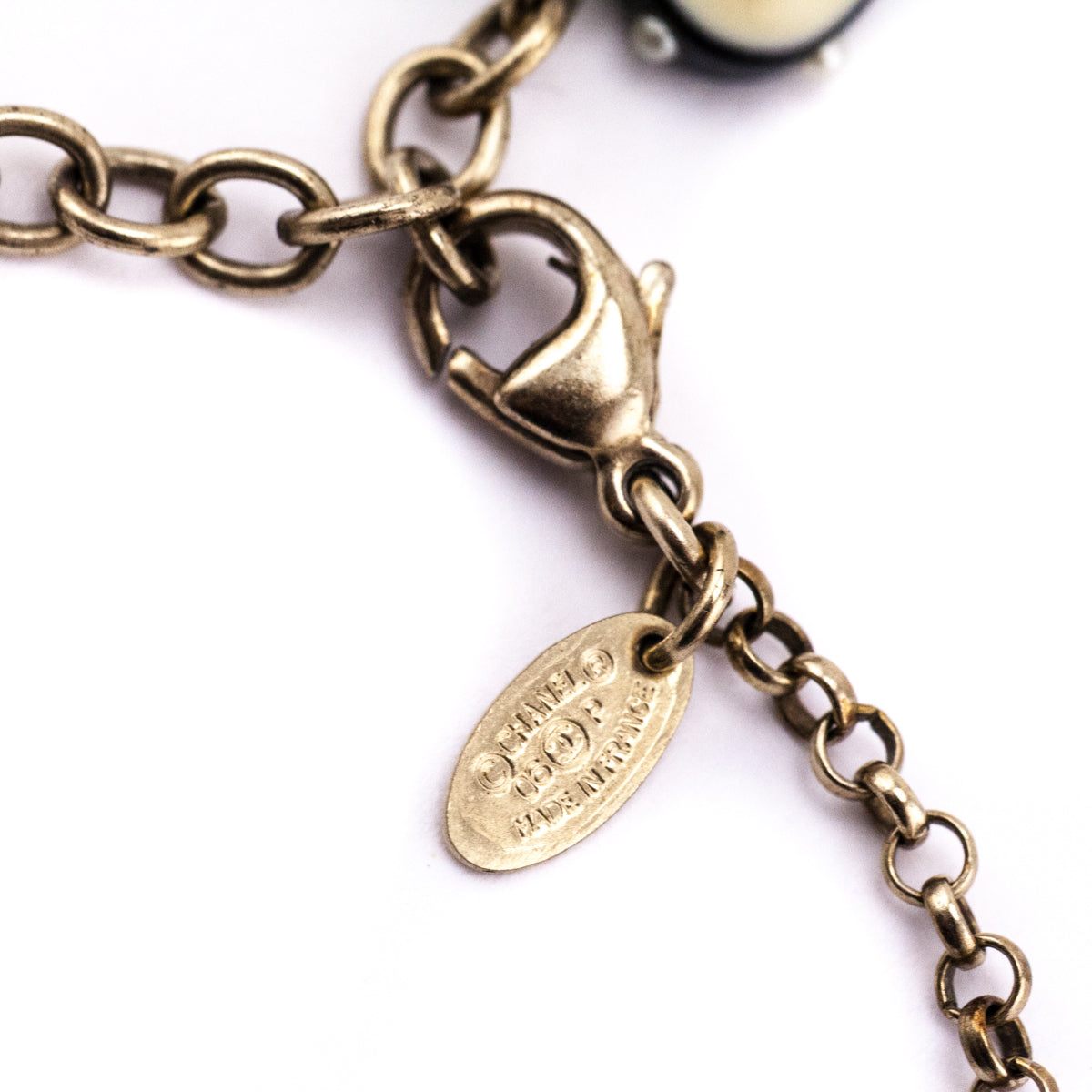 Chanel Ivory Enamel Heart Charm 2006 Bracelet