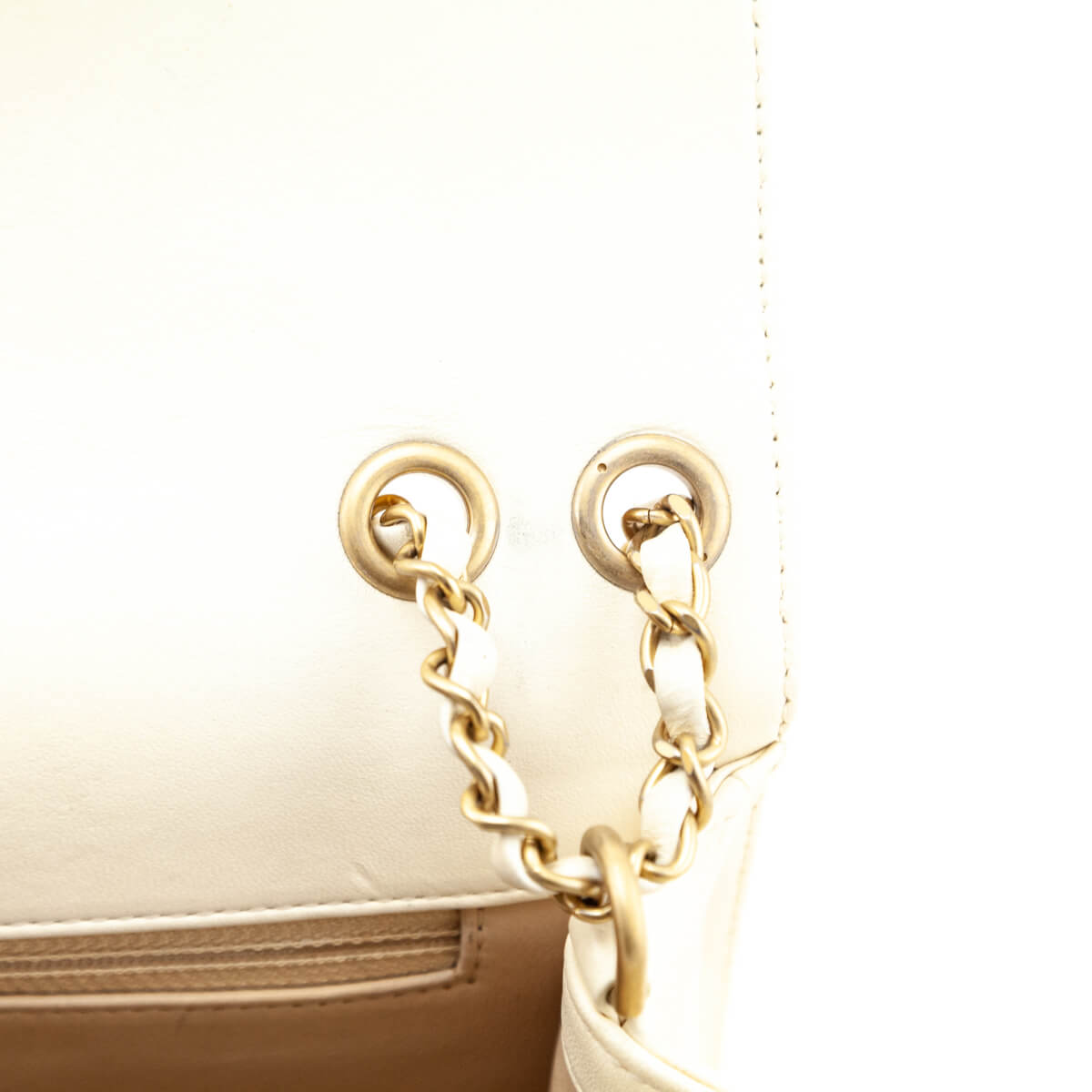 Chanel Ivory Lambskin Reversed Chevron Quilted Flap Bag - Love that Bag etc - Preowned Authentic Designer Handbags & Preloved Fashions