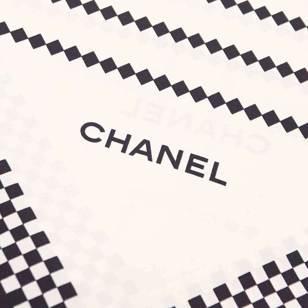Chanel Ivory & White Geometric 2019 Silk Stole - Love that Bag etc - Preowned Authentic Designer Handbags & Preloved Fashions