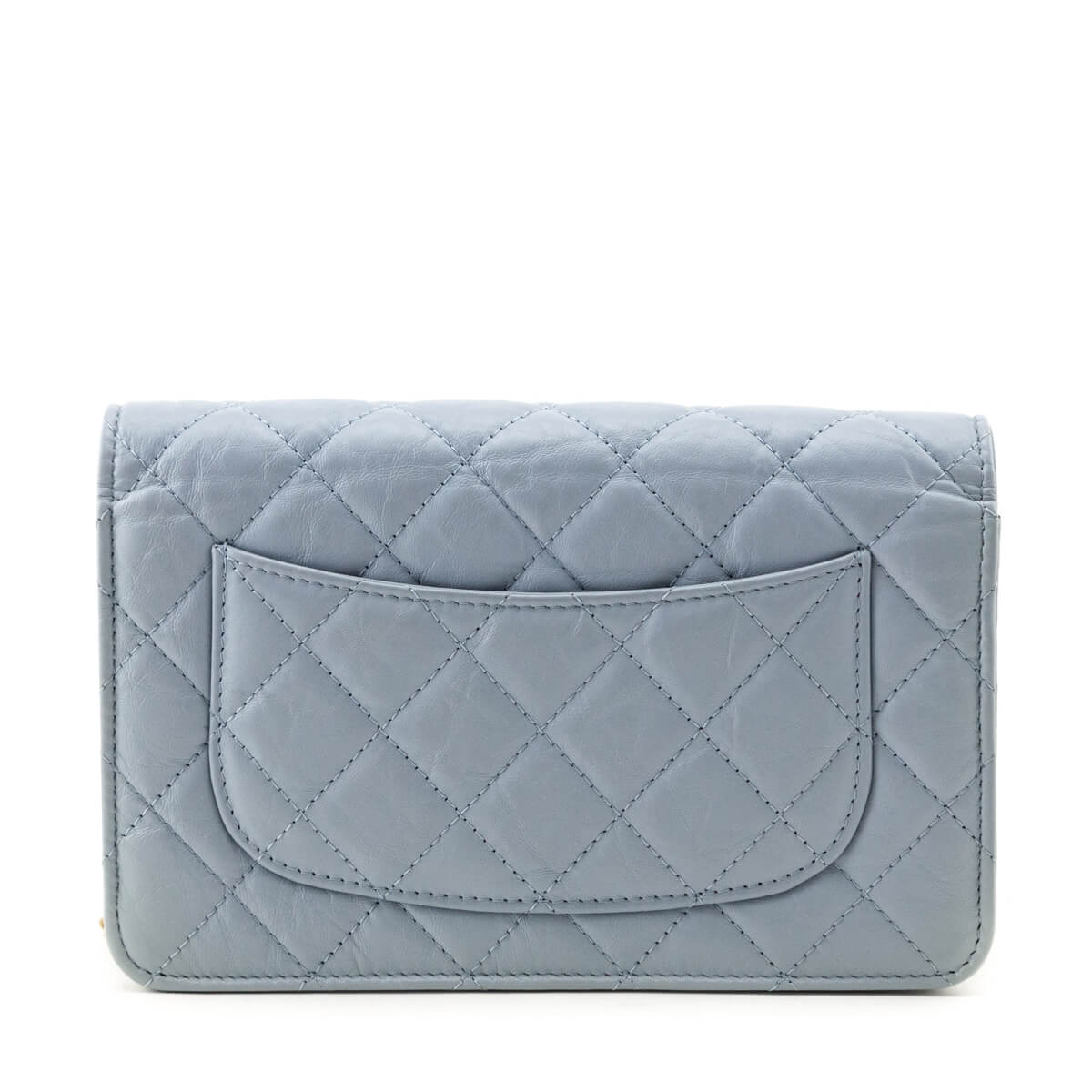 Chanel Light Blue Aged Calfskin Quilted Reissue Wallet On Chain - Love that Bag etc - Preowned Authentic Designer Handbags & Preloved Fashions