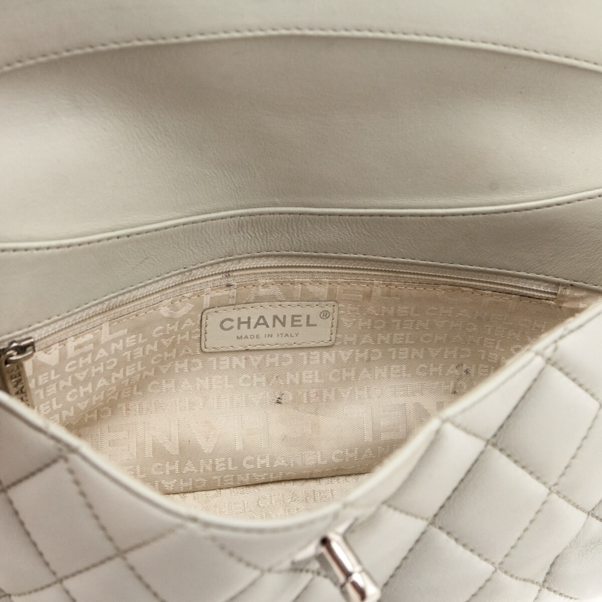 Chanel Light Gray Lambskin Quilted Small Single Flap Shoulder Bag - Love that Bag etc - Preowned Authentic Designer Handbags & Preloved Fashions