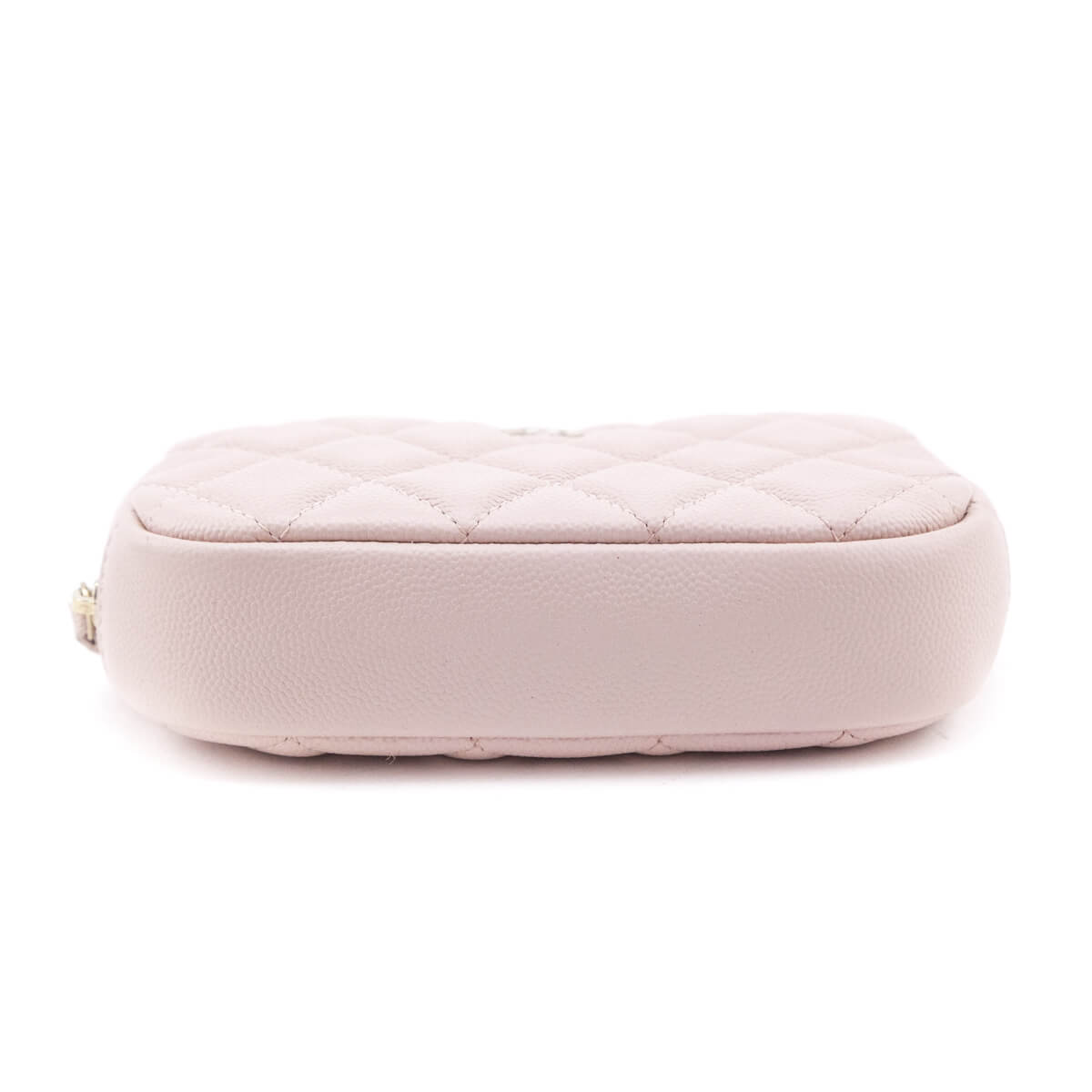 Chanel Light Pink Caviar Quilted Small Curvy Pouch Cosmetic Case - Love that Bag etc - Preowned Authentic Designer Handbags & Preloved Fashions