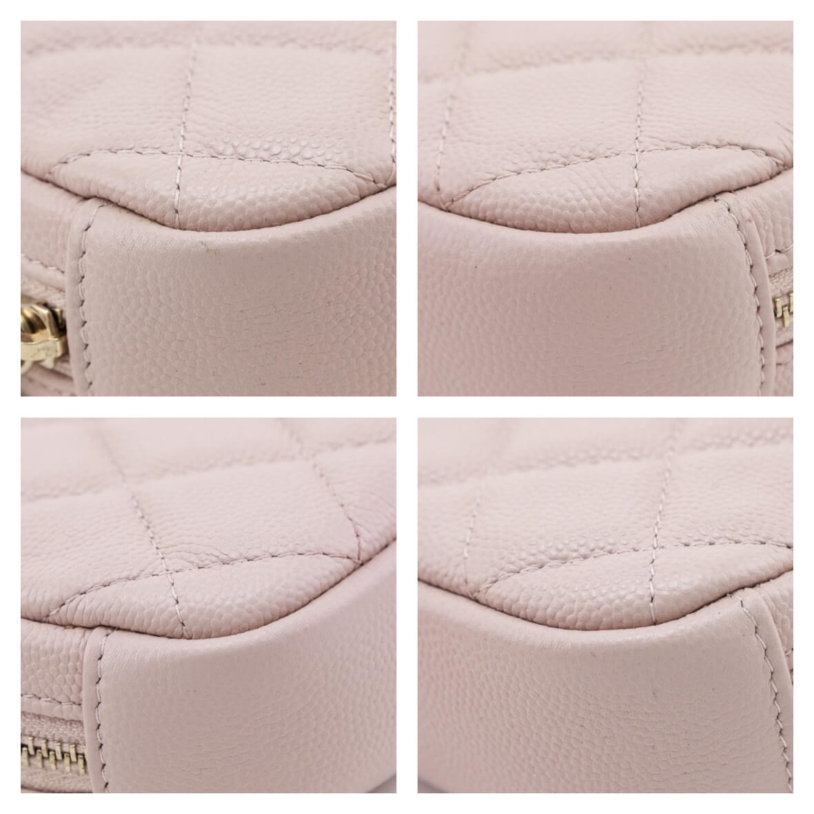 Chanel Light Pink Caviar Quilted Small Curvy Pouch Cosmetic Case - Love that Bag etc - Preowned Authentic Designer Handbags & Preloved Fashions