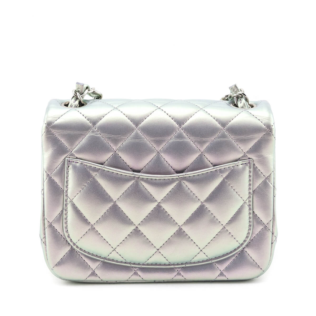 Chanel Light Purple Iridescent Lambskin Quilted Mini Square Flap