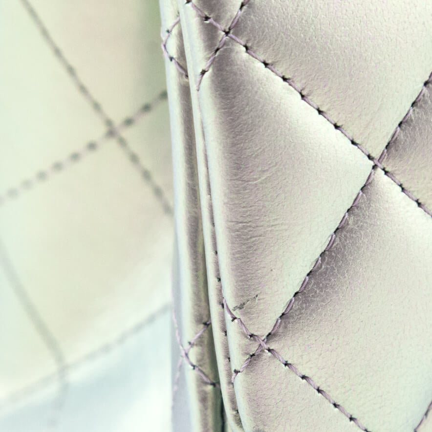 Chanel Light Purple Iridescent Lambskin Quilted Mini Square Flap