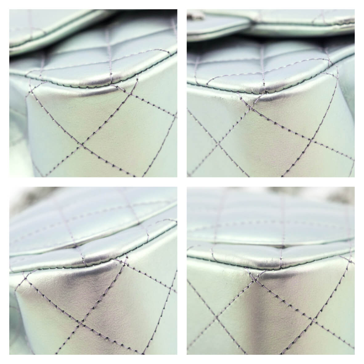 Chanel Light Purple Iridescent Lambskin Quilted Mini Square Flap