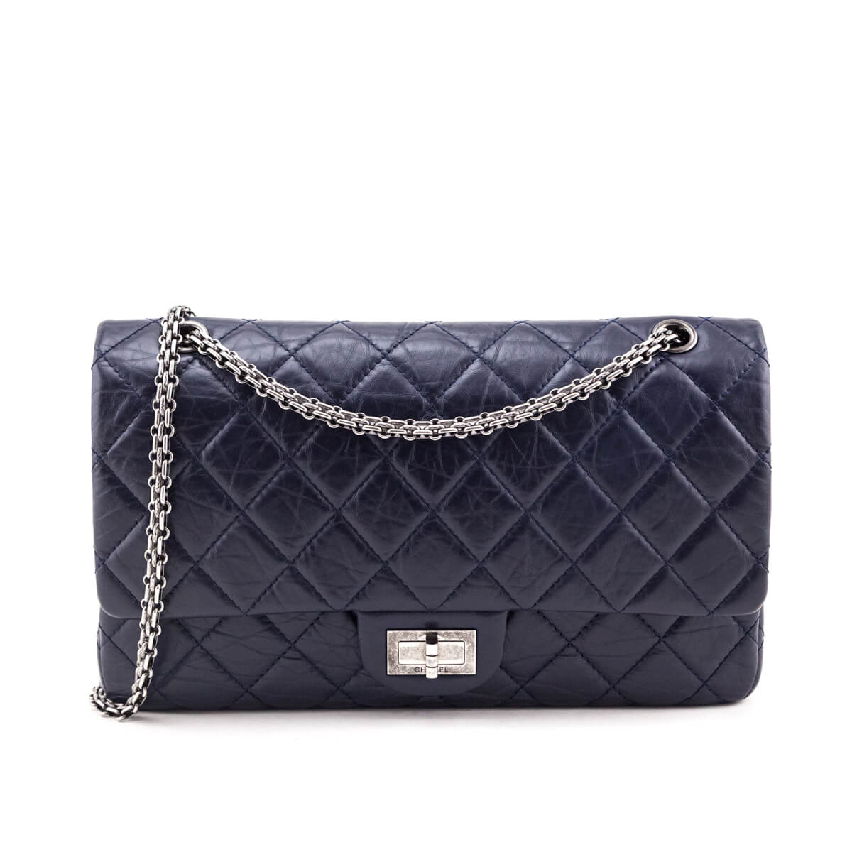 Chanel Navy Aged Calfskin Quilted 2.55 Reissue 227 Flap - Love that Bag etc - Preowned Authentic Designer Handbags & Preloved Fashions