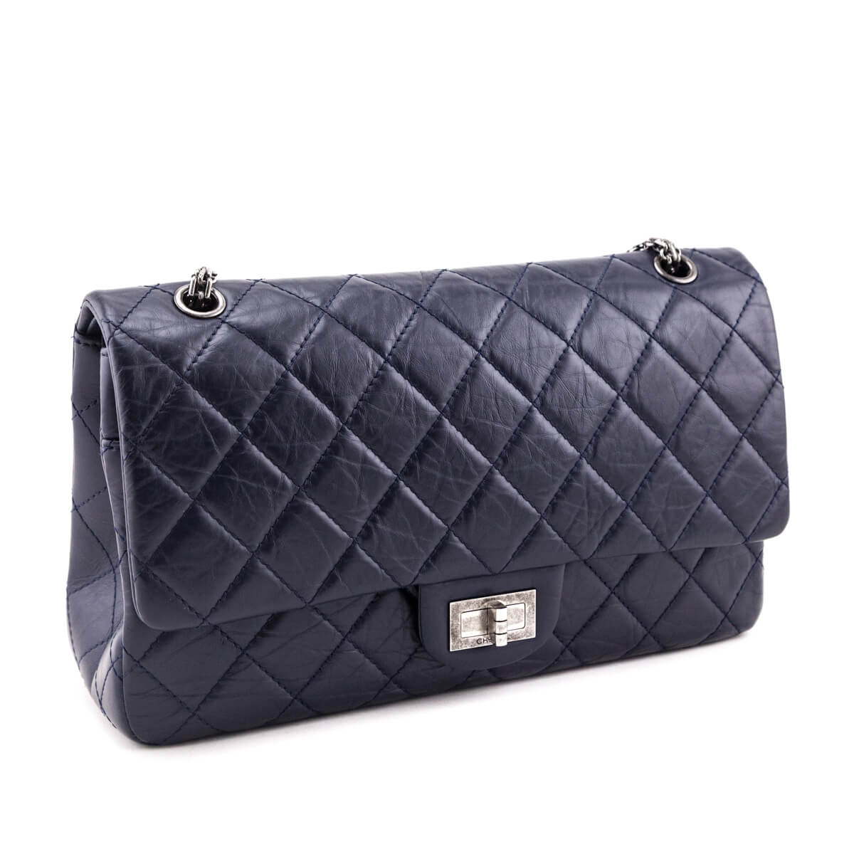 Chanel Navy Aged Calfskin Quilted 2.55 Reissue 227 Flap - Love that Bag etc - Preowned Authentic Designer Handbags & Preloved Fashions