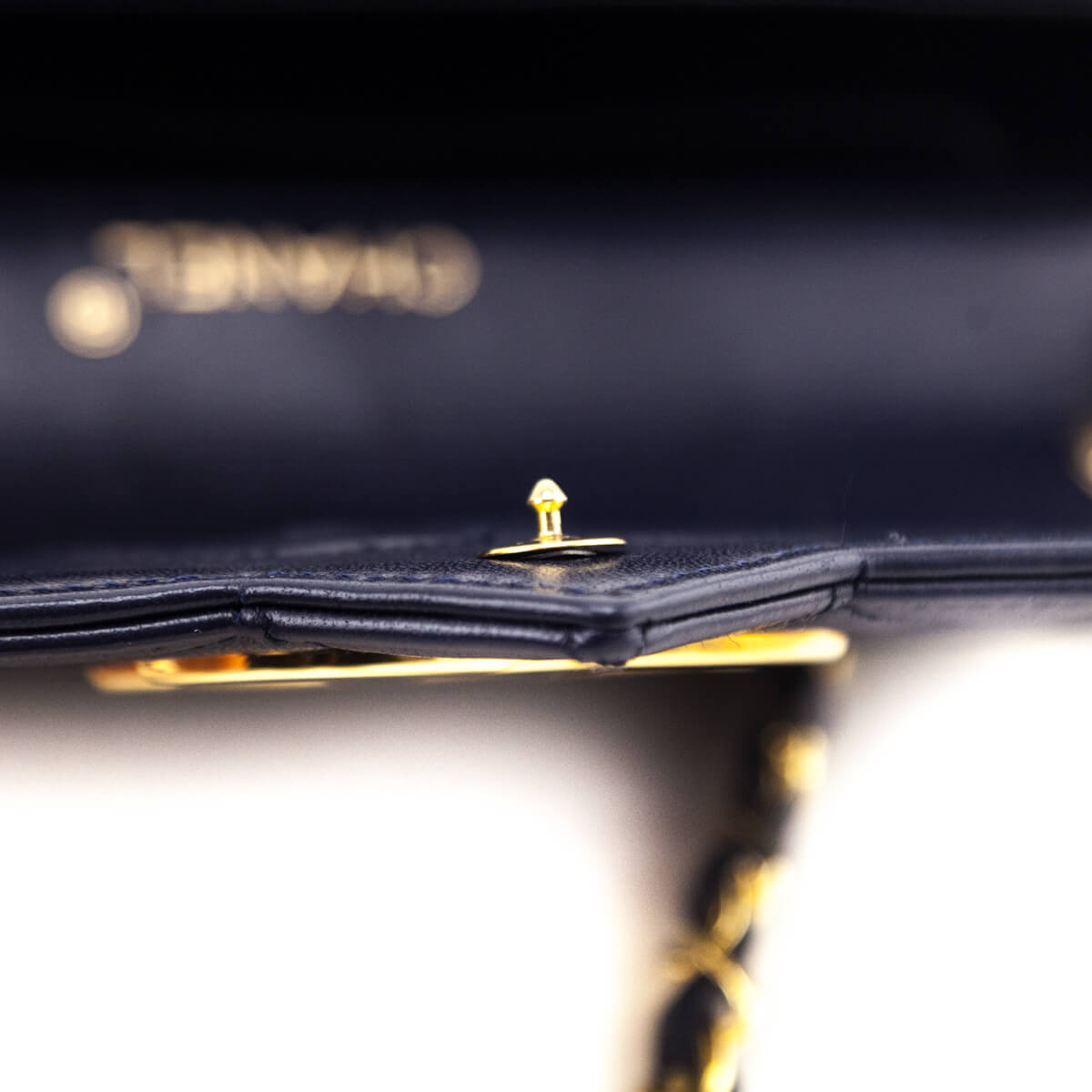 Chanel Navy Blue Lambskin Quilted Vintage Pointed Flap Bag - Love that Bag etc - Preowned Authentic Designer Handbags & Preloved Fashions