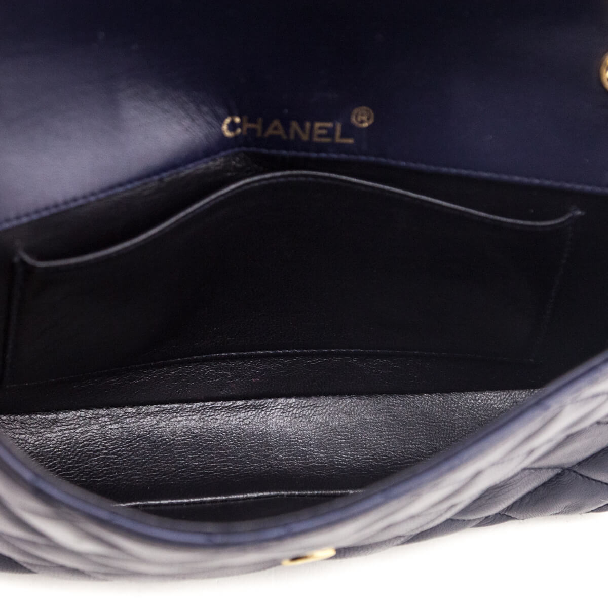 Chanel Navy Blue Lambskin Quilted Vintage Pointed Flap Bag - Love that Bag etc - Preowned Authentic Designer Handbags & Preloved Fashions