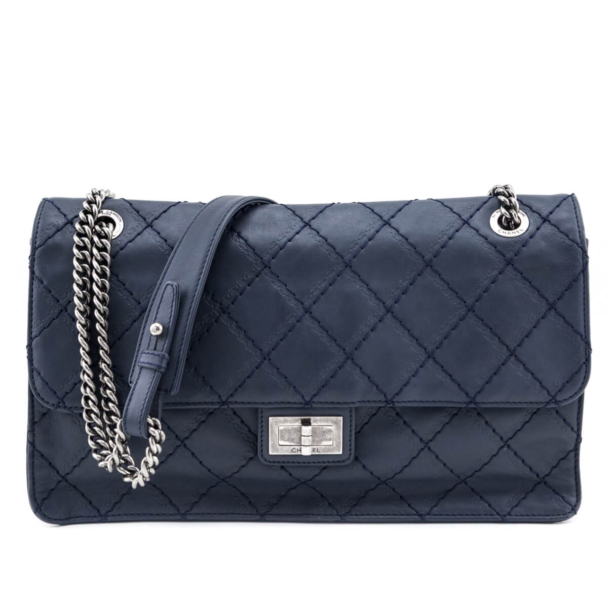 Chanel Navy Calfskin CC Crave Reissue Jumbo Flap Bag - Love that Bag etc - Preowned Authentic Designer Handbags & Preloved Fashions