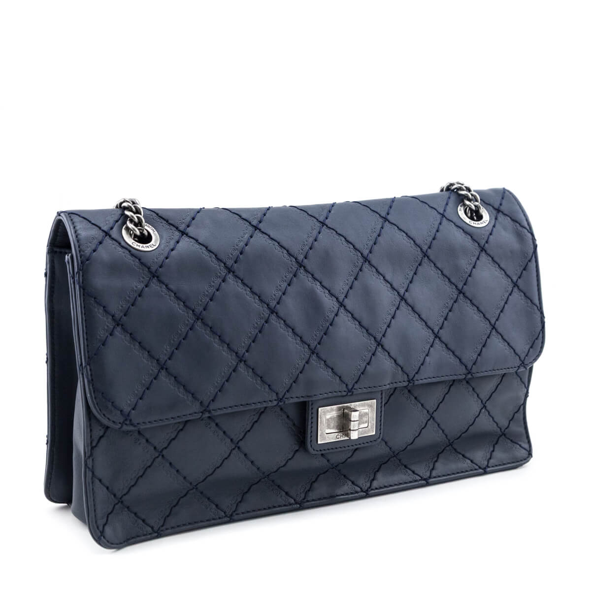 Chanel Navy Calfskin CC Crave Reissue Jumbo Flap Bag - Love that Bag etc - Preowned Authentic Designer Handbags & Preloved Fashions