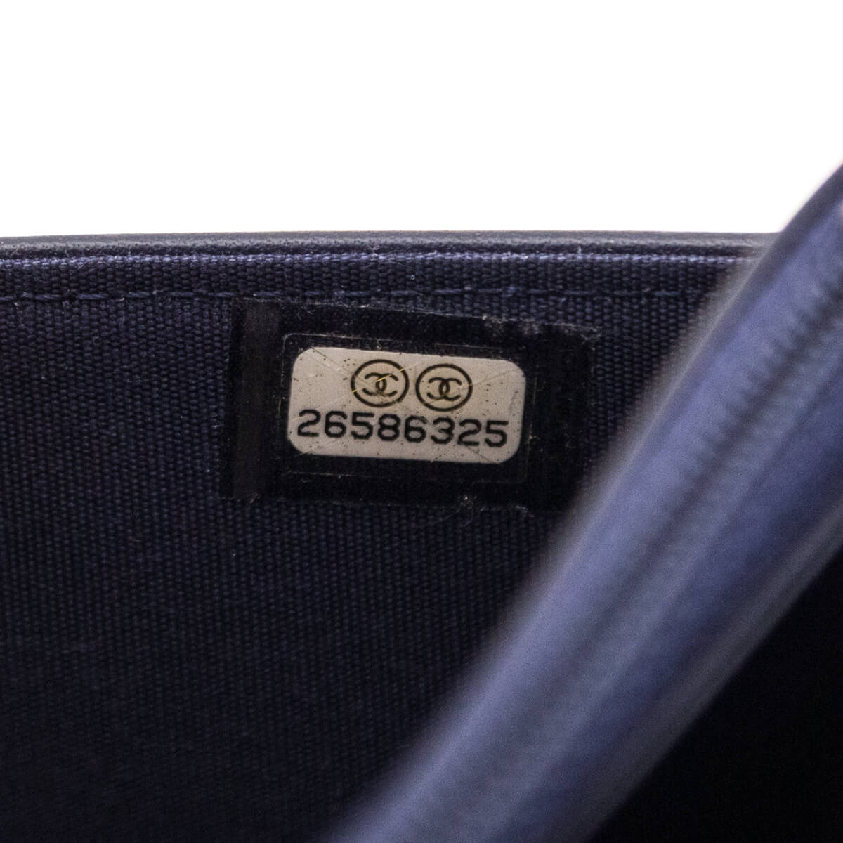 Chanel Navy Calfskin Quilted Boy Wallet On Chain WOC