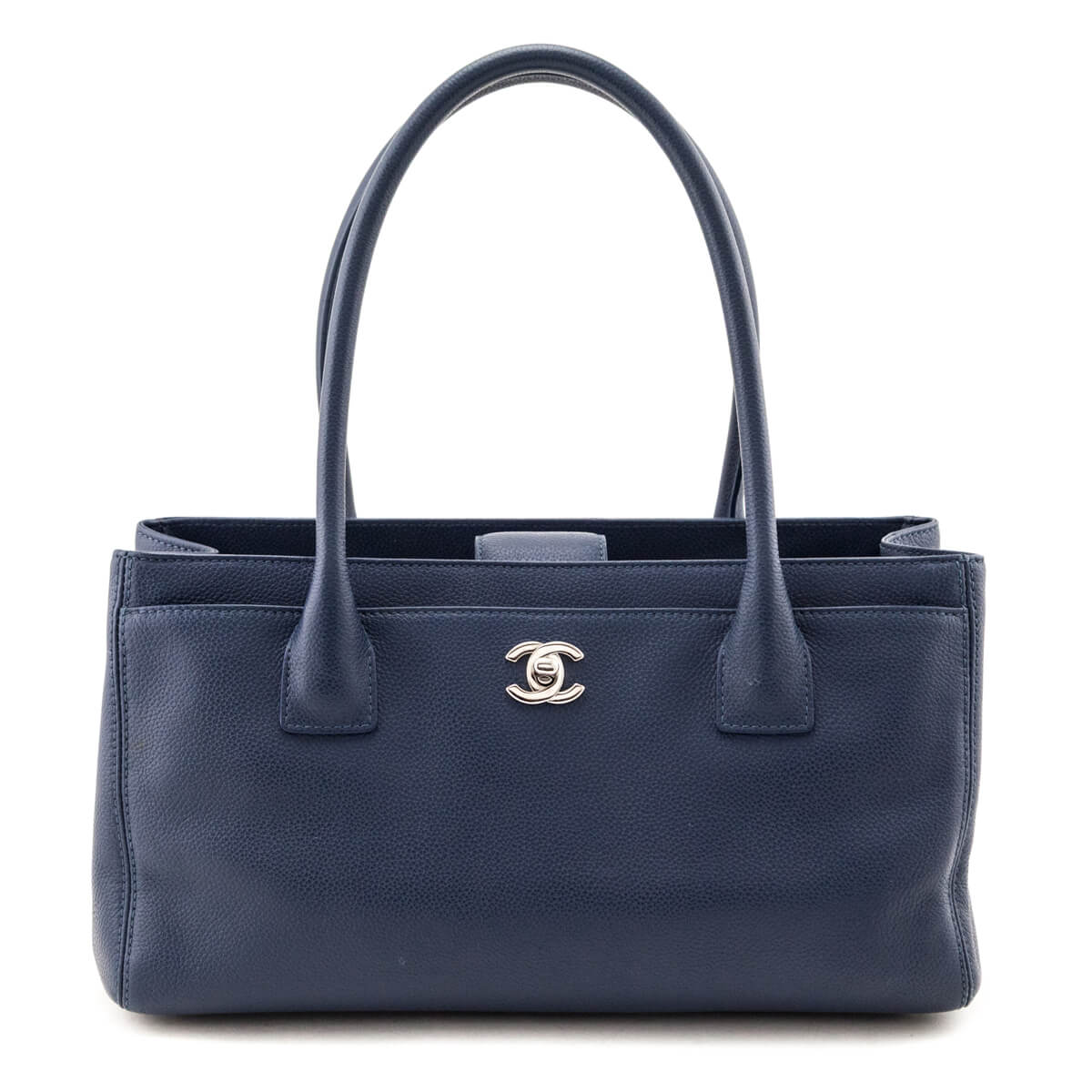 Chanel Navy Calfskin Small Cerf Executive Shopper Tote