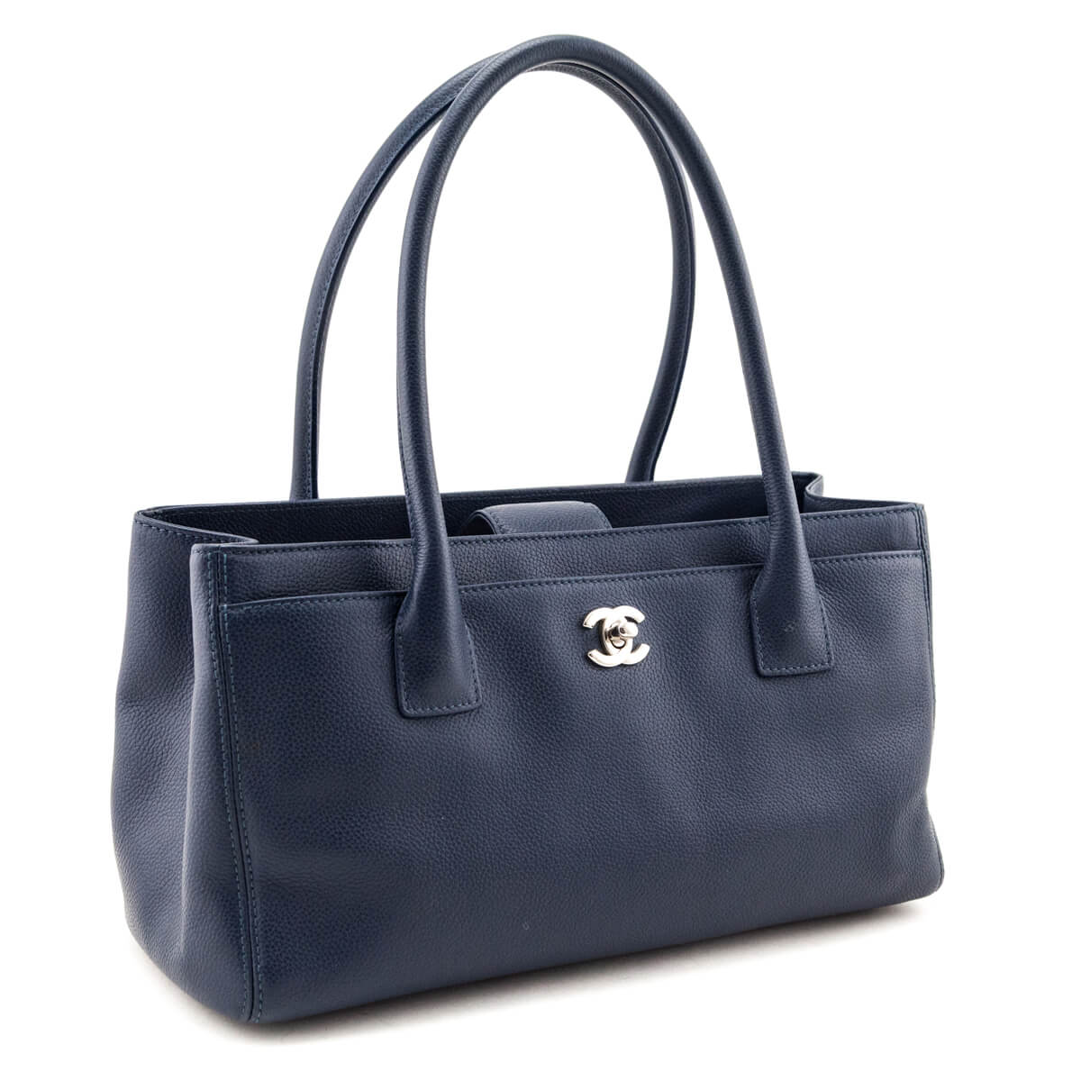 Chanel Navy Calfskin Small Cerf Executive Shopper Tote