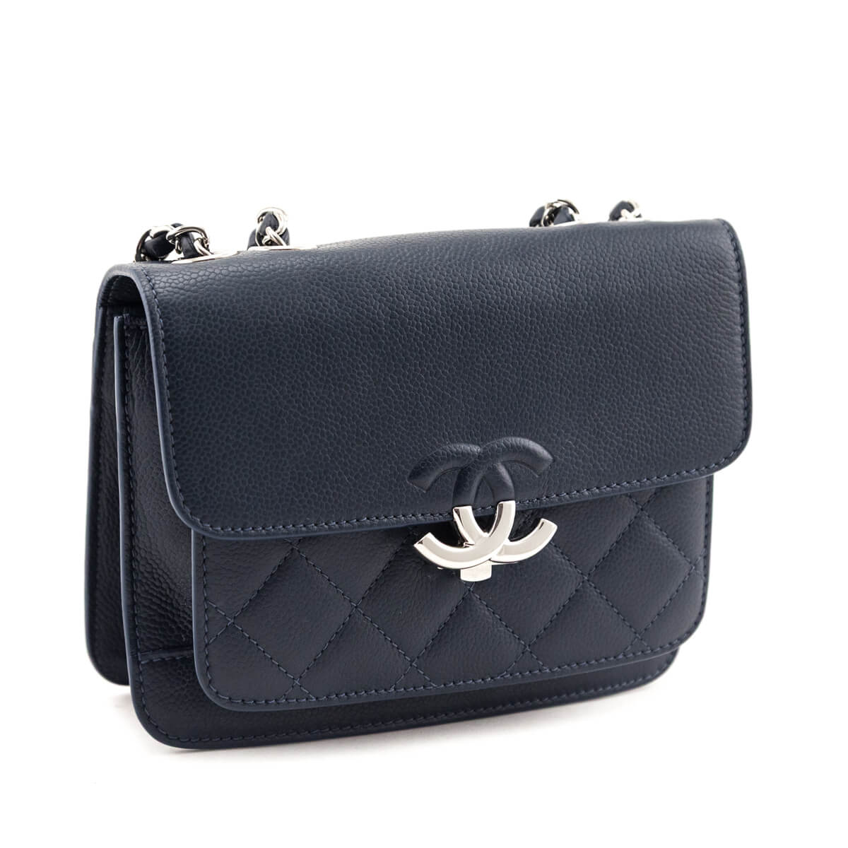 Chanel Navy Caviar Quilted CC Box Flap - Love that Bag etc - Preowned Authentic Designer Handbags & Preloved Fashions