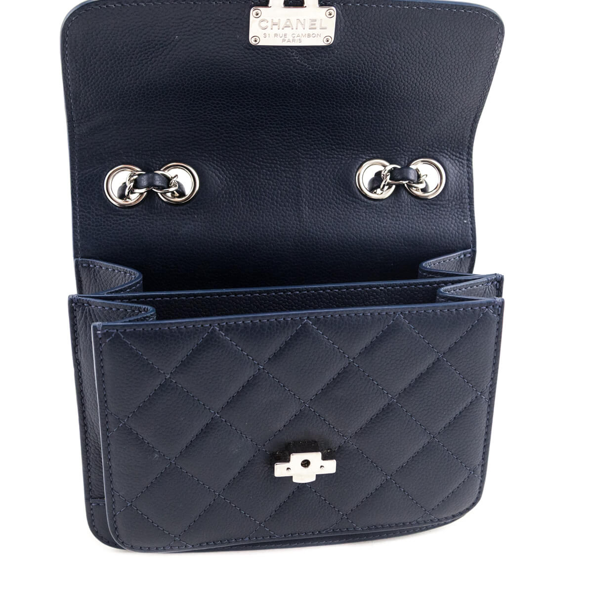 Chanel Navy Caviar Quilted CC Box Flap - Love that Bag etc - Preowned Authentic Designer Handbags & Preloved Fashions