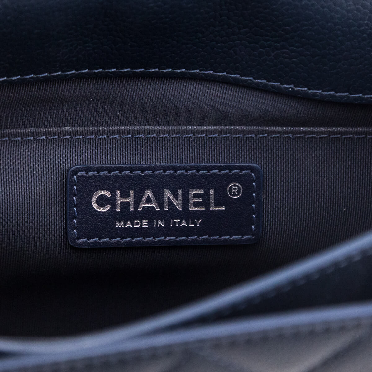 Chanel Navy Caviar Quilted CC Box Flap - Love that Bag etc - Preowned Authentic Designer Handbags & Preloved Fashions